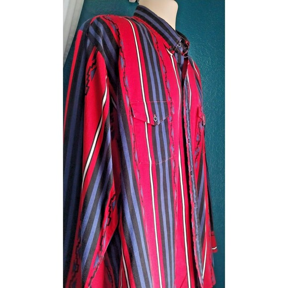 Vintage 90's Karman Western Aztech Shirt Mens XL  Long Sleeve Button Down - Picture 2 of 8